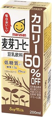 マルサン 豆乳飲料麦芽コーヒー カロリー50%オフ 200ml×24本