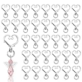 50個 キーホルダー金具, BetterJonny クリエイティブハートキーホルダー回転カン カワイイ ハート型 キーホルダー パーツ金具掛けDIY用パーツ 手作り キーリング