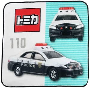 Amazon Co Jp トミカ ミニタオル インクジェットプリント ハンカチタオル パトカー Tomica ホーム キッチン