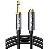 UGREEN 3.5mm オーディオ延長ケーブル 3極/TRS イヤホン 延長コード AUX 延長ケーブル ヘッドホン延長ケーブル Hi-Fi音質再生 多重シールド 24K金メッキコネクタ スマホ/Android/iPhone/PC/TV/モニター/
