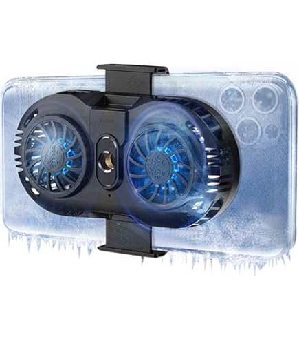 TRILINK Telefoon Koeler voor Gaming met Dubbele Koelventilatoren - Geavanceerde Telefoon Koel Technologie - RGB LEDs - Output Functie - LED Temperatuur Display voor Android iPhone iOS Game Radiator