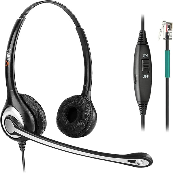 Wantek Corded Telephone Headset RJ9 w 