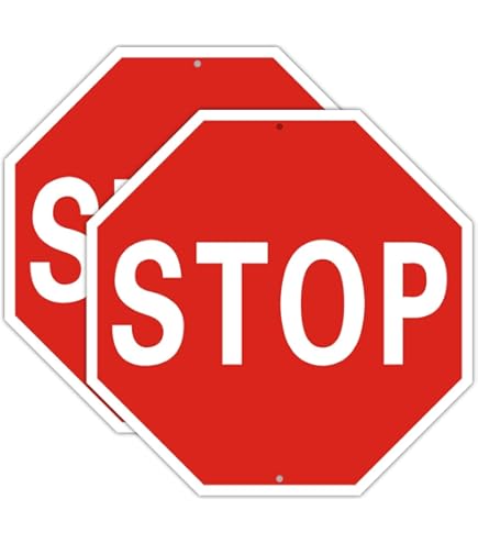 Amazon.co.jp: uxcell 一時停止標識 警告反射アルミ看板 街路交通用 八