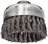 Weiler Wire Cup Brush, Threaded Hole, Steel, Full Twist Knotted, 4 Diameter, 0.023 Wire Diameter, 5/