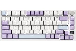 EPOMAKER Ajazz AK820 Pro ゲーミングキーボード 75%ガスケット搭載メカニカルキーボード TFTスクリーン 3モード(Bluetooth 5.1/2.4Gワイヤレス&Type-C有線) 消音フォーム搭載