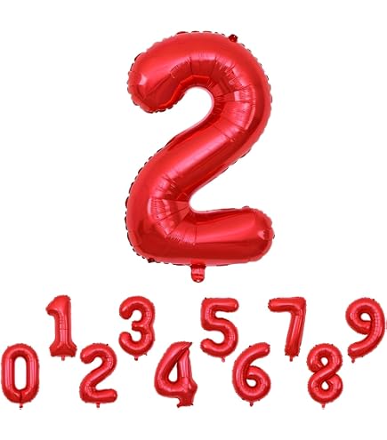 Amazon | EXGOX 数字 バルーン 大きい レッド 誕生日 ナンバー 5