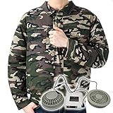 空調服 空調風神服 作業服 熱中症対策 長袖 夏 ワークウェア 空調服作業着向け 現場 工事 農業 炎天下 酷熱環境 釣り 登山 戸外 厨房 キッチン アウトドア ファン付き 耐久性　 (XL)
