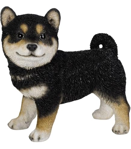 Amazon.co.jp: ウービア 横座り豆黒柴犬 15.5×8.5×10㎝ 人形