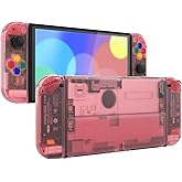 eXtremeRate Cherry Pink Custom Full Set Shell for Nintendo Switch OLED, DIY Replacement Console Back Plate, NS Joycon Handhel