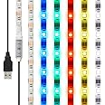 (光のカラーを全20色に切替可能) LEDテープライト 貼レルヤ USB (レインボー) 1m 両面テープで好きな場所に貼り付け可能 ハサミでカットして長さを変えられます イルミネーションなど店舗用照明に JTT Online
