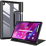 Fintie ハイブリッドフォリオケース Lenovo Yoga Tab 11 2021用 耐衝撃カバー 透明バックシェル Lenovo Yoga Tab 11 (YT-J706F) 11インチタブレット用 ブラック