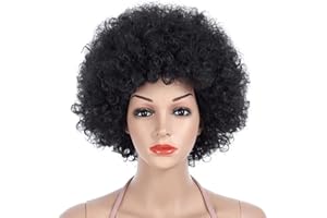 ボンバー アフロ ウィッグ 男女兼用 コスプレ コスチューム用小物 パーティー ハロウィン仮装 ピエロかつら (ブラック)