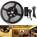 Led Strip Lights Kit Warm White Led Light Strips Non-Waterproof IP20 Strip Led DC12V Strip of Led Li