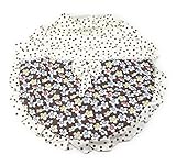 【ノーブランド品】 シックで かわいい ドット × 小花柄 フリル付き 扇風機カバー 2枚セット