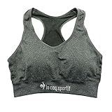 [ルコックスポルティフ] レディース スポーツブラ ハーフトップ ノンワイヤー ブラジャー uvカット 成型 下着 インナー M N:杢グリーン