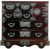 岩谷堂箪笥 栗駒4号車タンス 南部鉄器金具 牡丹紋様 開戸内部小抽出2配 No.781