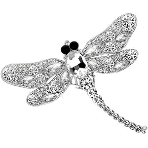 Ruikey ブローチ コサージュ トンボの形 昆虫 ブローチ ラペルピン 胸元 貴族 かわいい クリスタル 人気 アク…