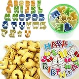 私の家族 ベーキング鋳型フォンダン クッキー カッター 28Pcs プラスチック製のアルファベット手紙ケーキ ビスケット