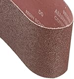Norton 07660701744 Portable Abrasive Belt, Cotton Fiber Backing, Aluminum Oxide, 24 Length x 4 Width