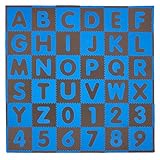 Tadpoles 36 Sq Ft ABC Floor Mat, Blue/Brown by Tadpoles