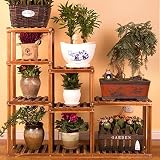 木製フラワーラック室内植物スタンド木製植物フラワーディスプレイスタンド木製ポットシェルフストレージラック屋外 (色 : A)