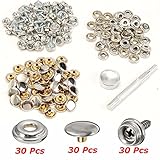 ILS - 30Set Fastener Screws With Attaching Tool For Boat Marine Canvas Cover