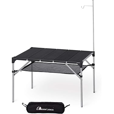 Osgawa アウトドアテーブル 折りたたみ式 折り畳みテーブル アウトドア、 MDF 机トッ、プ メタルフレーム