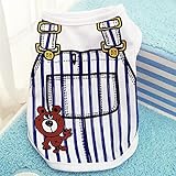 トトハウス(TOTO HOUSE) ペット服 Tシャツ ドッグウェア ベスト お散歩お出かけウェアに 春夏服 パジャマ サロペット風 (S, 深いブルー)