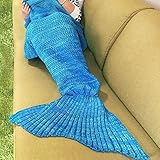 U-miss? Crochet Mermaid Tail Blanket (71"x35.5",blue) [並行輸入品]