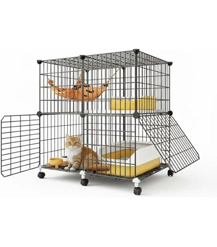 Amazon.co.jp: Gevvnss 猫ケージ 2段 : ペット用品