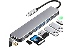 USB ハブ タイプc usbポート 増設 マルチポート 7-in-1 【USB3.0高速データ転送+SD&TF カードリーダー+PD 87W急速充電+4K HDMI映像出力】 HDMI Type C 変換アダプタ MacBook Pro/ChromeBook/iPad Pro/Galaxy S10 S9 S8 Plusなど対応