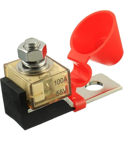80 Amp MEGA/AMG Fuse Holder Kit With Cover - High Temp Resistant For Car, Marine, RV, Solar (Red)