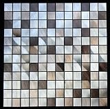 Legion家具ms-aluminum13アルミニウムタイル、シルバー/ブラウン