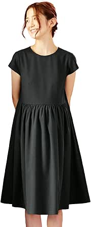 Amazon Co Jp Angeliebe エンジェリーベ マタニティ ワンピース 授乳口付き 異素材 切り替え ギャザー ワンピ 妊婦服 産前 産後 服 ファッション小物