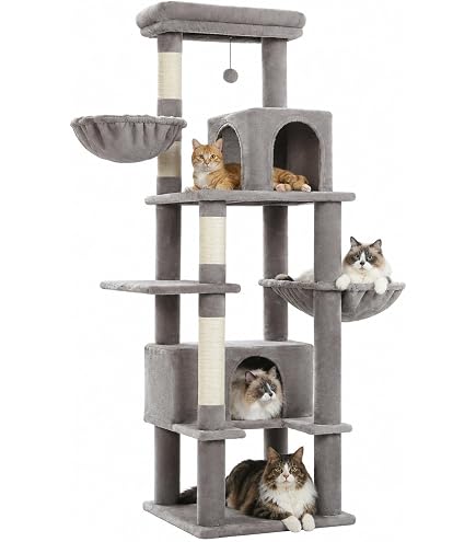 Amazon | nico-LS(ニコルス) キャットタワー 猫タワー 大型猫用 スリム