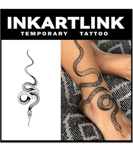 Amazon.co.jp: No.081_Two snakes/蛇,2週間で消えるタトゥー,ヘナ