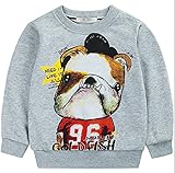 PANCY 子供服 春秋 長袖 Tシャツ トレーナー 丸い襟 男の子 女の子 ベビー おしゃれ カジュアル ファッション 可愛い 動物柄 犬 プリント 3色