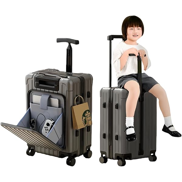 子供が乗れるスーツケース キャリーケース フロントオープン ブラック Amazon | [Vifxucy] 子供が乗れるスーツケース フロントオープン