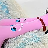 GGG ホット子供女の子キッズ着 通気性あり スマイリーフェイス ソフトベルベットバレエパンスト ソックス ピンク