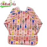 ソフトスタイ お食事エプロン 防水 乳幼児 ベビー 子供 長袖タイプ 粘土遊び お絵かき スタイ よだれかけ ビブ よだれカバー スモック (ZY05)