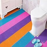 Huele 2pcs 25 x 25 cmカラフルなバスルームとキッチンImpermeable PE滑り止めバスマット長方形バスマット