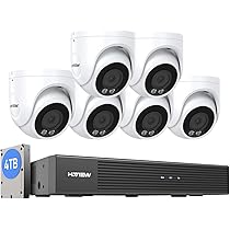 H.View ドーム型 防犯カメラ 800万画素 （HV-800E6A5） Amazon.co.jp: 【4K画質・人体検知・発光威嚇】H.View 防犯