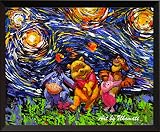 uhomate Winnie the Pooh Winnie Pooh Inspired Vincent van Gogh starry nightポスターホームキャンバス壁アート記念ギフトベビーギフ
