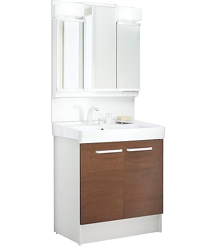 Amazon | ウッドワン 無垢の木の洗面台 框組扉付ミラーキャビネット