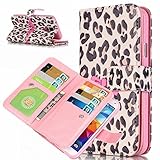 Zeebox Galaxy S5 手帳型 ケース スタンド機能 カード収納ホルダー 衝撃吸収 Samsung Galaxy S5 対応 高品質 保護カバー 生涯補償付き (ピンク #5)