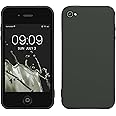kwmobile スマホケース 対応: Apple iPhone 4 / 4S ケース - 耐衝撃 滑り止め ソフト TPU シリコン - モスグリーン