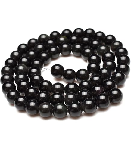 Amazon.co.jp: 【 福縁閣 】ゴールデンオブシディアン 8mm 1連（約