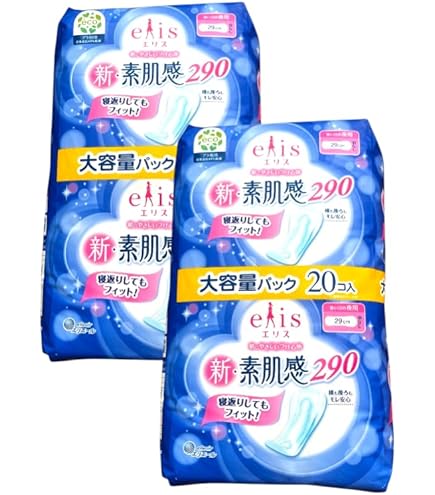 Amazon | エリス 新・素肌感290 羽つき 多い日の夜用 9枚入×2個 505