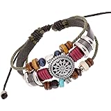 Trenro Women Lady Bohemia Wind Beaded Multilayer Hand Woven Bracelet Jewelry