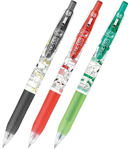 Amazon | ゼブラ ジェルボールペン サラサクリップ 0.5 スヌーピー 4色